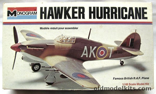 Monogram 1/48 Hawker Hurricane - Mk IIA/Mk IIB/Mk IIC/Mk IID/Mk IV White Box Issue, 6802 plastic model kit